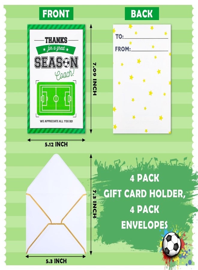 GlikCeil 4 Sets Thank You Coach Gift Card Holders with Envelope Coaches Thanksgiving Appreciation Gifts for Men Women Soccer Season Team Basketball Coach Retirement Birthday Gifts - Image 2